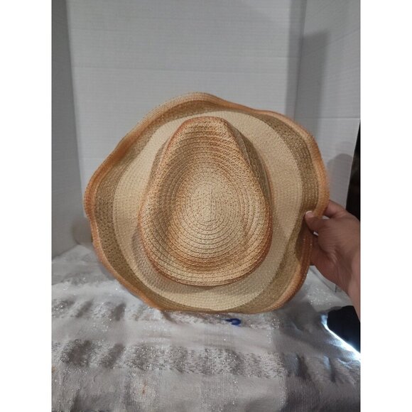 Woven Straw Paper Hat 57CM Medium Multicolor 100% Paper Lightweight Summer - Picture 9 of 14